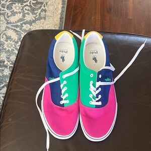 Polo by Ralph Lauren Kids' Pink, Green, and Blue Sneakers